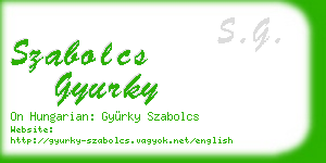 szabolcs gyurky business card